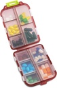 10 Compartmentの丸薬のオルガナイザーの箱、旅行毎日の薬の丸薬箱の補強剤、薬、補足、タラのレバー オイル、カプセル、カルシウム タブレットのための小型週刊バイアス ディスペンサーの容器