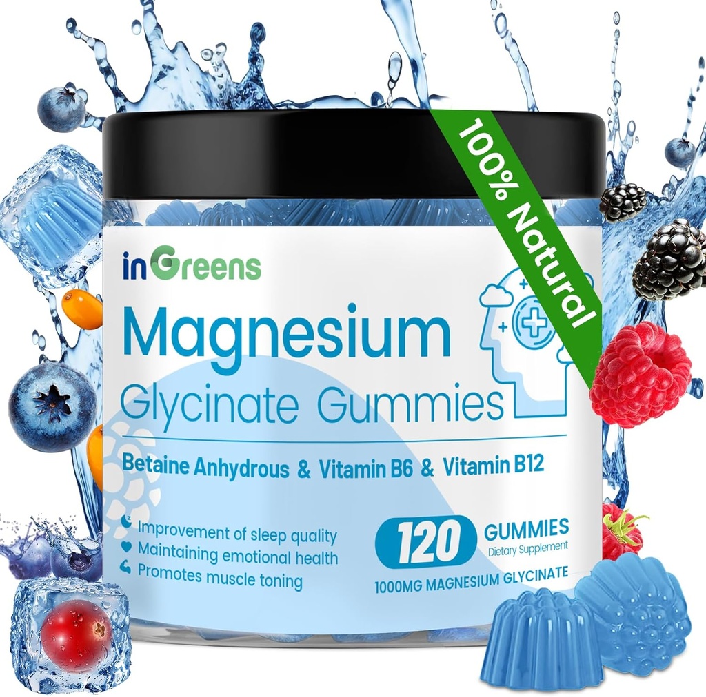 120の計算のマグネシウムのGlycinateのグミー700mgの大人及び子供のためのChewableマグネシウムのグミー、高い吸収、睡眠、弛緩及び焦点サポート、非GMOのグルテンフリーの混合されたベリー味、60日の供給