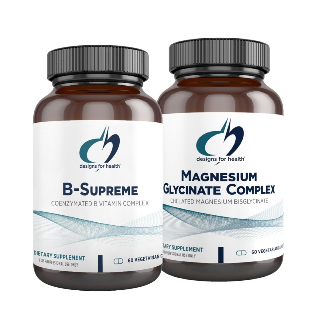 健康マグネシウムのGlycinateのコンプレックス(60のカプセル)及びB-Supreme (60のカプセル)の束のための設計-吸収性マグネシウムの補足が付いているビタミンの複合体