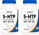 Nutricost 5-HTP 100mg、240 ベジタリアンカプセル(5-Hydroxytryptophan) - 非GMO&グルテンフリー(2本入)