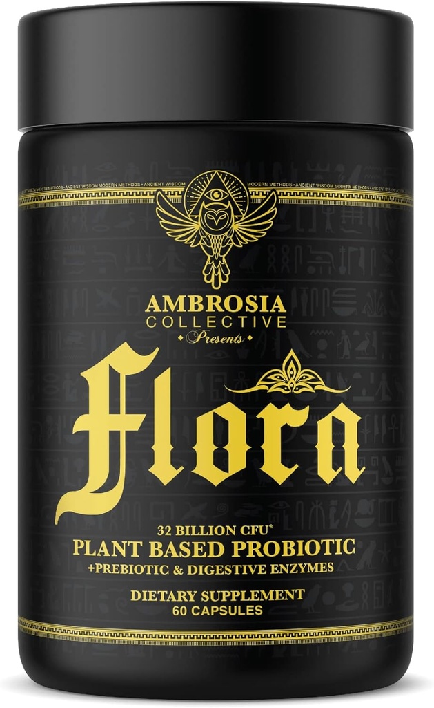 Ambrosia Floraは、プロバイオティクスとプレバイオティクス、植物ベースの腸の健康のサプリメント、32億CFU、消化の健康のためのビーガンプロバイオティクス(30のサービング)