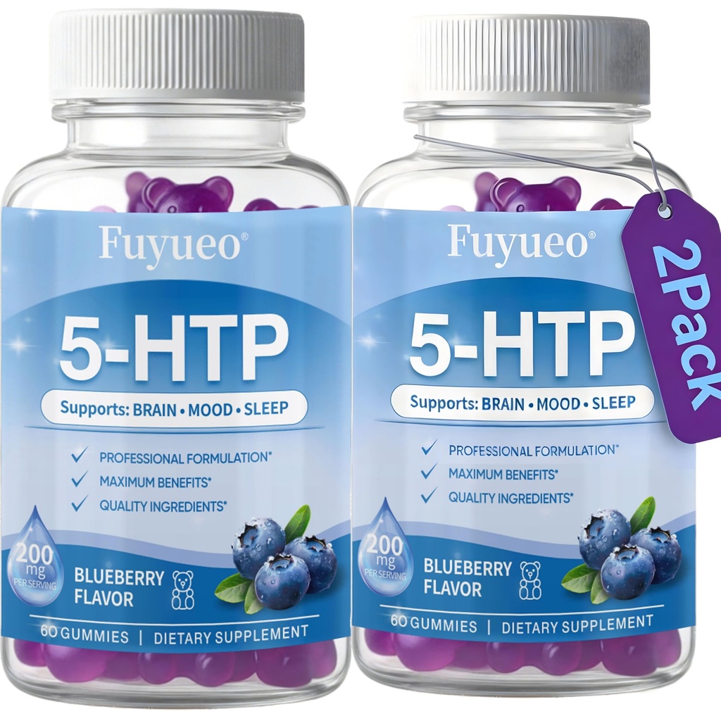 5-HTP Gummies 200mg with Same & Vitamin B6 – Blueberry Flavor, 5-HTP Plus S-Adenosyl Methionine for Mood Support, Sleep Support, Relaxation – Non-GMO, Gluten Free, 3rd Party Tested 120 Gummies