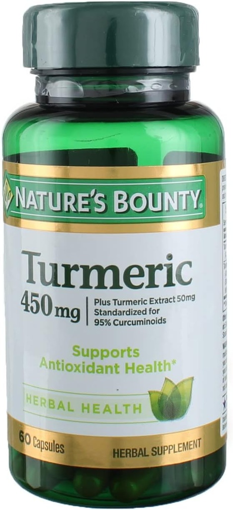 Nature's Bountyターメリック450mgカプセル - 60カラット、3パック