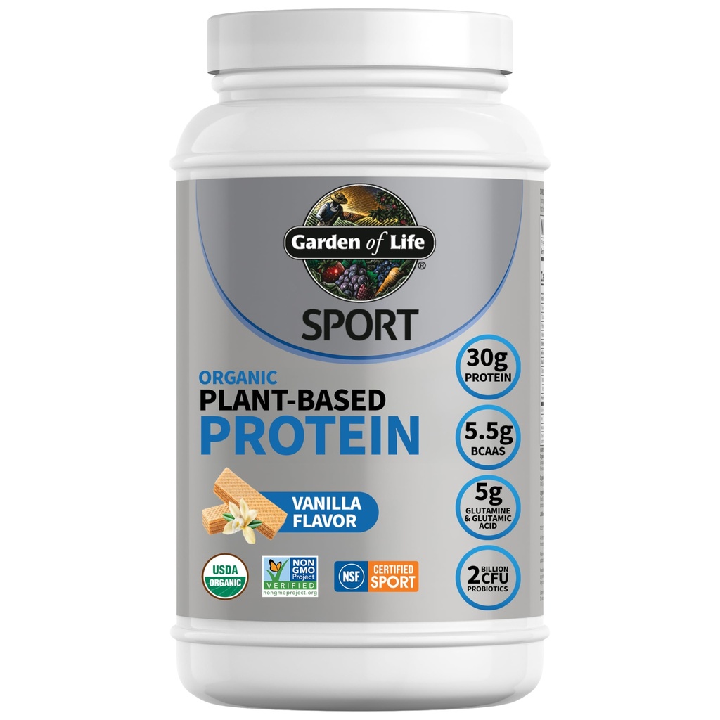 プロバイオティクス、BCAA、NSF認定、グルテンフリー&スポーツ、非GMO、スポーツプロテインパウダー、19サービング、バニラ