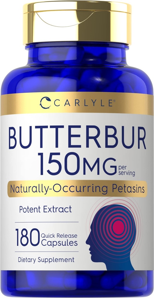 カーライル・バターバー 150mg | 180カプセル | ポテトエキス | 栄養補助食品 | 非GMO、グルテンフリー、PAフリー