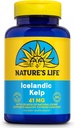 Nature's Life Icelandic Kelp 41 mg錠 - ヨウ素サプリメントと甲状腺サポート - グルテンフリー、非GMOグリーンスーパーフード - 60日間保証 - 500のサービング、500錠