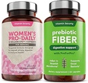 ビタミンボウンティ女性のプロバイオティック&プレバイオティックバンドル:腟&消化の健康サポート、クランベリー、アシュワガンダ、遅延回復カプセル付きpHバランス