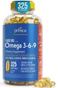Omega 3-6-9 サプリメント (325 ct.) - 視覚機能と目の健康を促進する - 心臓、心血管の健康、健康な皮膚、髪と全体的な健康をサポート (オメガ3-6-9)