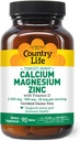 Country Life Calcium Magnesium Zinc with Vitamin D3 and L-Glutamic Acid, Dietary Supplement for Bone Support, Certified Gluten Free, 1000mg/500mg/25mg, 90 Tablets