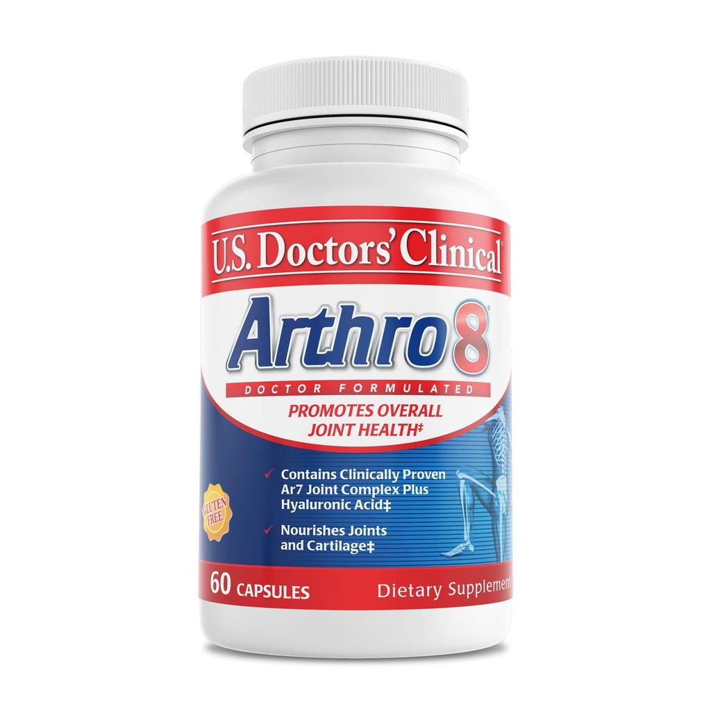 U.S. Doctors' Clinical Arthro8 - 医師の処方ジョイントサプリメント + ヒアルロン酸 + 柔軟性、モビリティ、および強力な軟骨のためのターメリック&コラーゲン - 60カプセル - 15/30日の供給