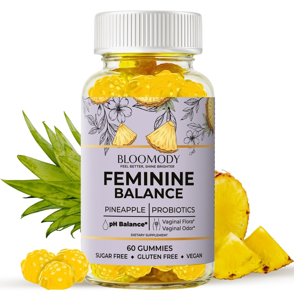 Probiotic Feminine Balance Gummies for Women - pH Balance & Vaginal Health Supplement with Cranberry Vitamin C - Natural Pineapple pH Balancing Gummy for Healthy Odor Hygiene Support