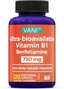 VANI 750MG B1、5X時間の脂肪と水溶性のチアミンB1の補足のBenfotiamine - 第三者は、グルテンフリー(120のカプセル)テストしました
