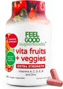 FeelGood Superfoods 1000mg Immune Support Capsules Made with 25 Organic Fruits and Vegetables, Strong Immunity Boosters with Vitamins A, C, D3, and Zinc, 60 Count