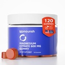 大人のためのUpNourishマグネシウムのガミー & 子供のマグネシウムのクエン酸塩のガミー600mg, 筋肉弛緩のためのカルムの補足, 骨と消化の健康, シトラト・デ・マネシオ, ビーガン, 非GMO, 120 カウント