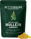 LungsのためのBetterbrand Mullein Gummies - 1000mgの肺デトックス&呼吸器サポートのためのハーブサプリメント - 梨の味の咀嚼可能なBreatheasy Gummy - 30日の供給