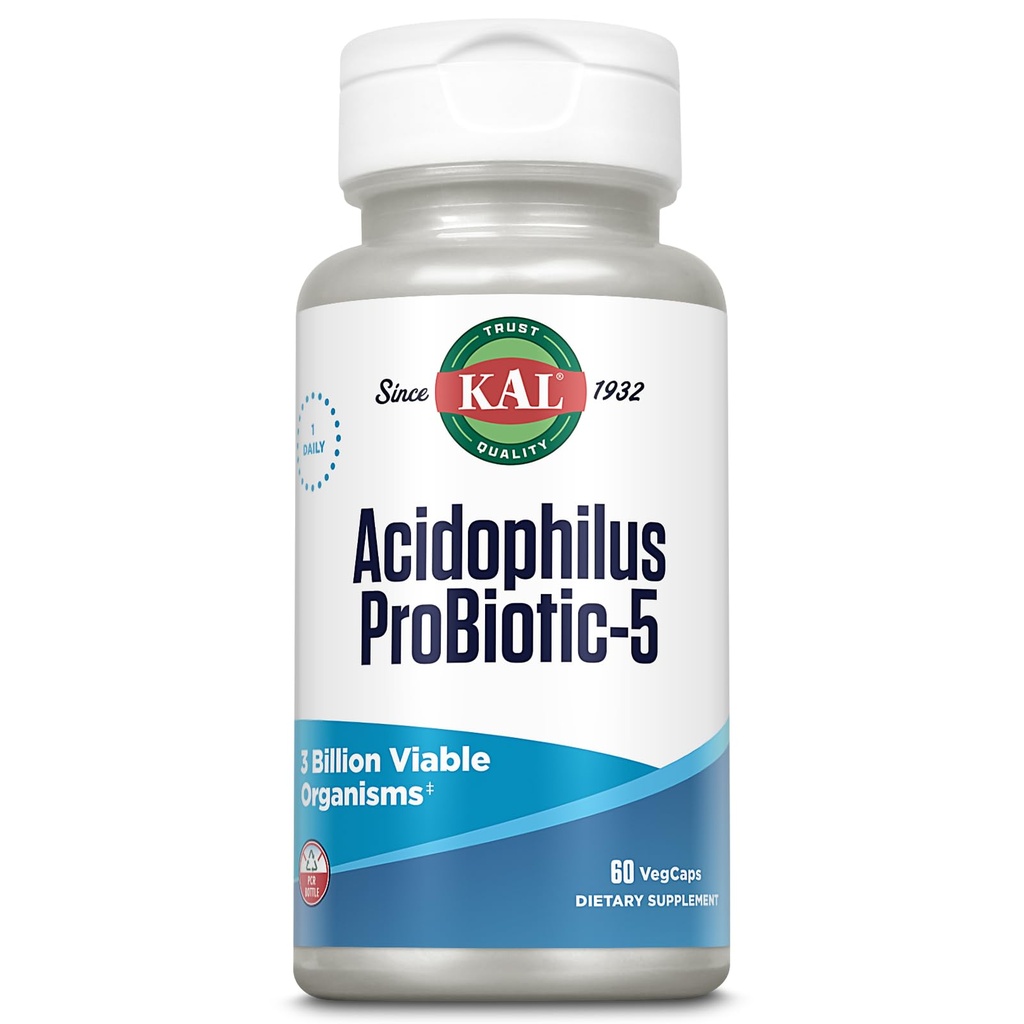 KALのAcdophilusのタブレット、Probiotic-5のカプセル、3のビル、60の計算