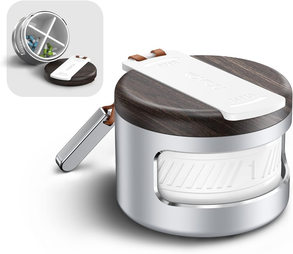 金属の丸薬のオルガナイザー4は日、毎日の丸薬箱4のコンパートメント、パースの小さい丸薬の箱、ビタミンのホールダーのオルガナイザー、薬の補足、銀のための携帯用Pillboxを予約します