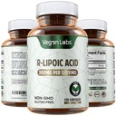 ビーガンラボR-リポ酸300MG、120ビーガンカプセル-セルラーエネルギーと抗酸化保護をサポート-グルテンフリー、非GMO、安定R-ALAサプリメント- 4ヶ月の供給
