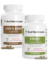 Ergothioneine(60ct)とライオンズマネ(120ct)は、シイタケとオイスターマッシュルームエキス - 長寿と認知 - ビーガン、グルテンフリー、非GMO
