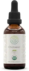 Chickweed B60 USDA Organic Tincture | Alcohol-Free Extract, High-Potency Herbal Drops | Certified Organic Chickweed (Stellaria Media) Dried Herb (2 oz)