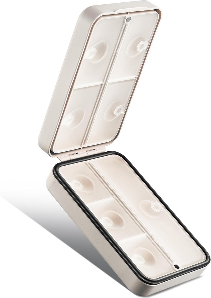 旅行ピルオルガナイザー、旅行ピルケース、湿気防止ピルケース、旅行用ポータブルピルボックス、かわいいピルコンテナ、ビタミン、魚油、サプリメントの薬用ピルオーガナイザー