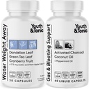 水の重量 Away & ガスとブロッキング – ブロッキング救済のための利尿 & 炭火薬 – 水保持のサポート, 腫れ足 & 消化膨満 – ペパーミント & ココナッツ油 – 90 丸薬