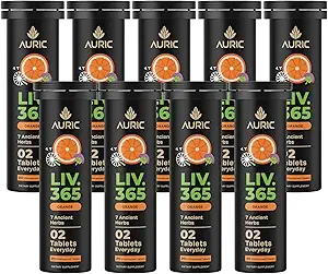 Auric Herbal Liverサポートサプリメント | ミルクアザミ(シリマリン)、ターメリック、ガーリック、ジンジャー for Liver Health | アドバンストデトックス&クレンジングフォーミュラ for Active Liver|180錠 | プラントベースグルテンフリー