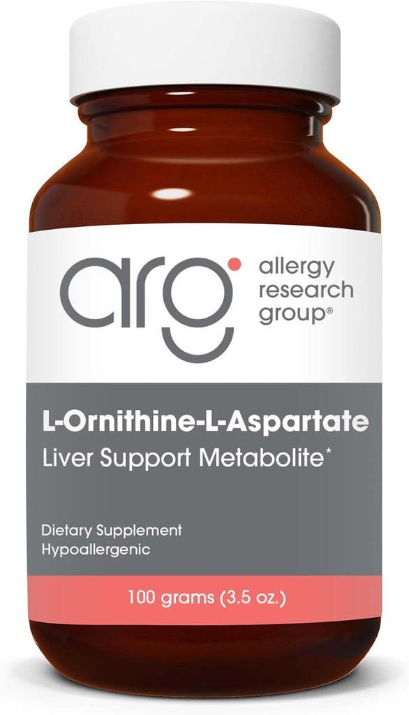 アレルギー研究グループL-Ornithine-L-Aspartateパウダー - 肝臓Detoxサポートメタボライト、アミノ酸コンプレックス、ピュア、3000mgサプリメント - 3.5 Oz