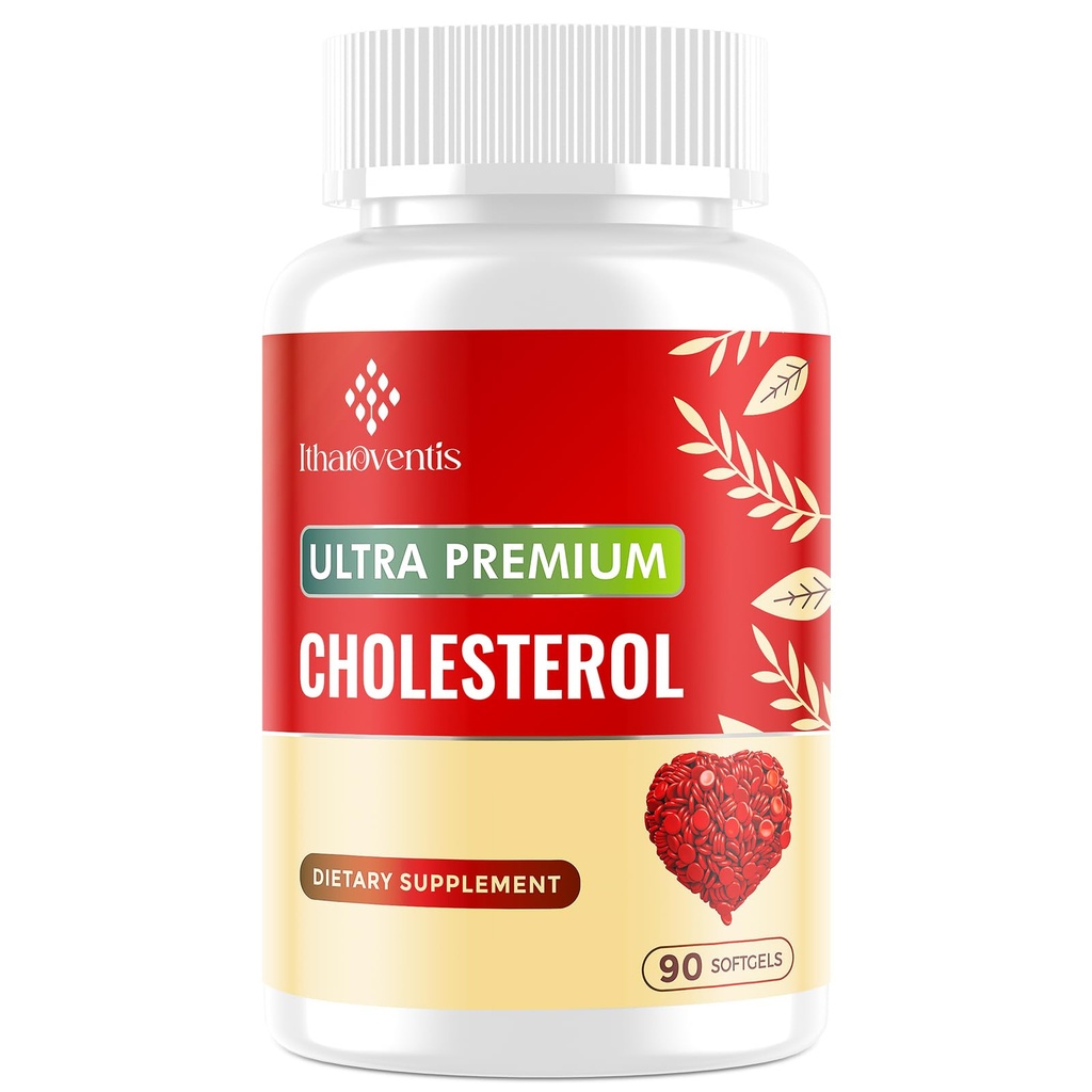 Itharoventis Cholesterol Supplements with Plant Sterols, Omega3, Red Yeast Rice, Bergamot Orange, Garlic - High Absorption Formula - 90 Softgels