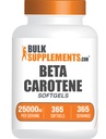 BulkSupplements.comベータカロテン25000 IU Softgels - ビタミンAサプリメント、ベータカロチンサプリメント - 目サポート、グルテンフリー、給餌1回あたりのSoftgel、365カウント(パッケージ1)