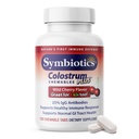 Symbiotics Colostrum 120ct Chewables Plus - 大人と子供のための免疫サポート - Lactoferrinサプリメント&Colostrumプロテイン - ダイジェクションとガットをサポート - 25% lgG抗体、グルテンフリー - ワイルドチェリー