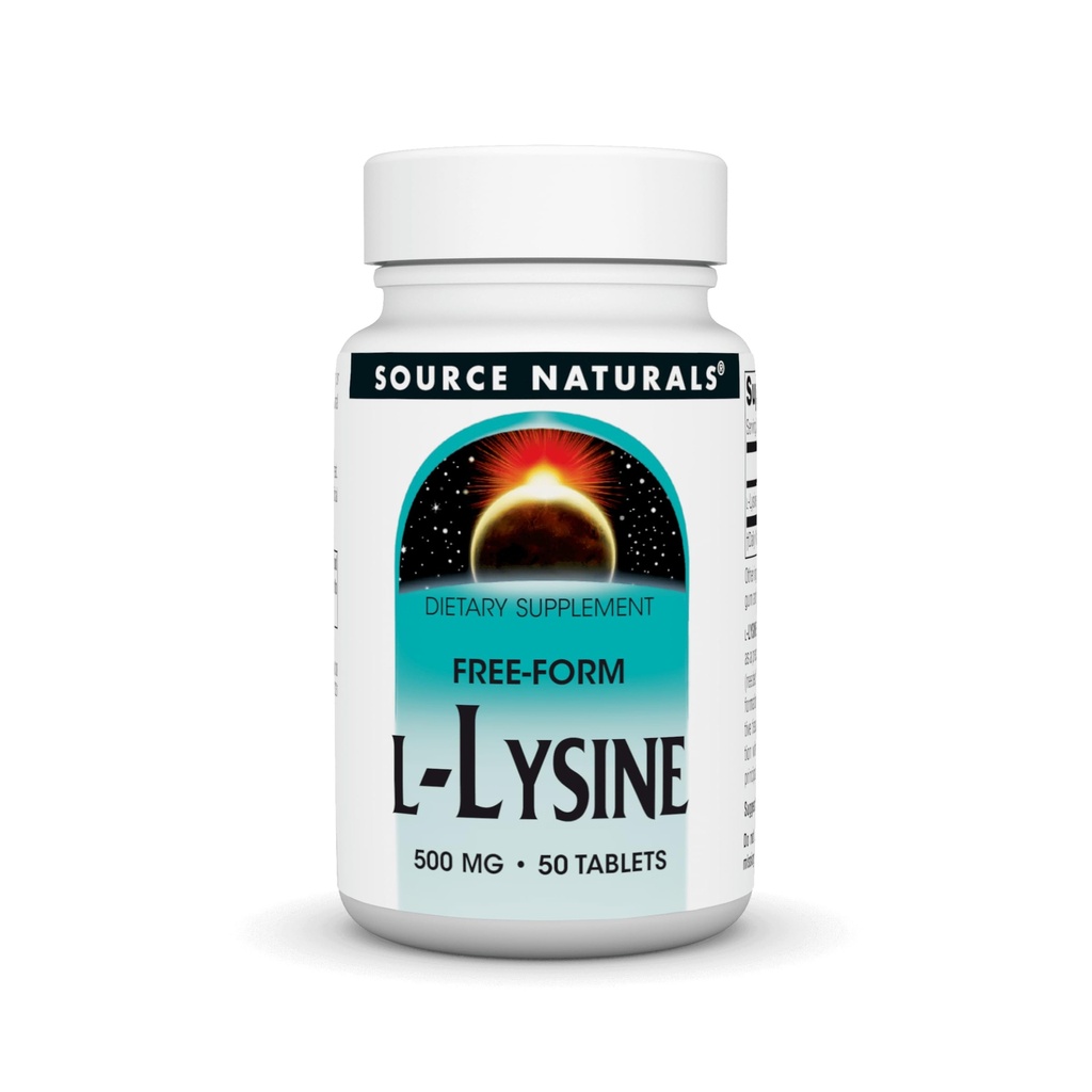 源のNaturals L-Lysineの自由な形態-アミノ酸の補足はエネルギー形成及びコラーゲン* - 500のmg- 50のタブレットを支えます