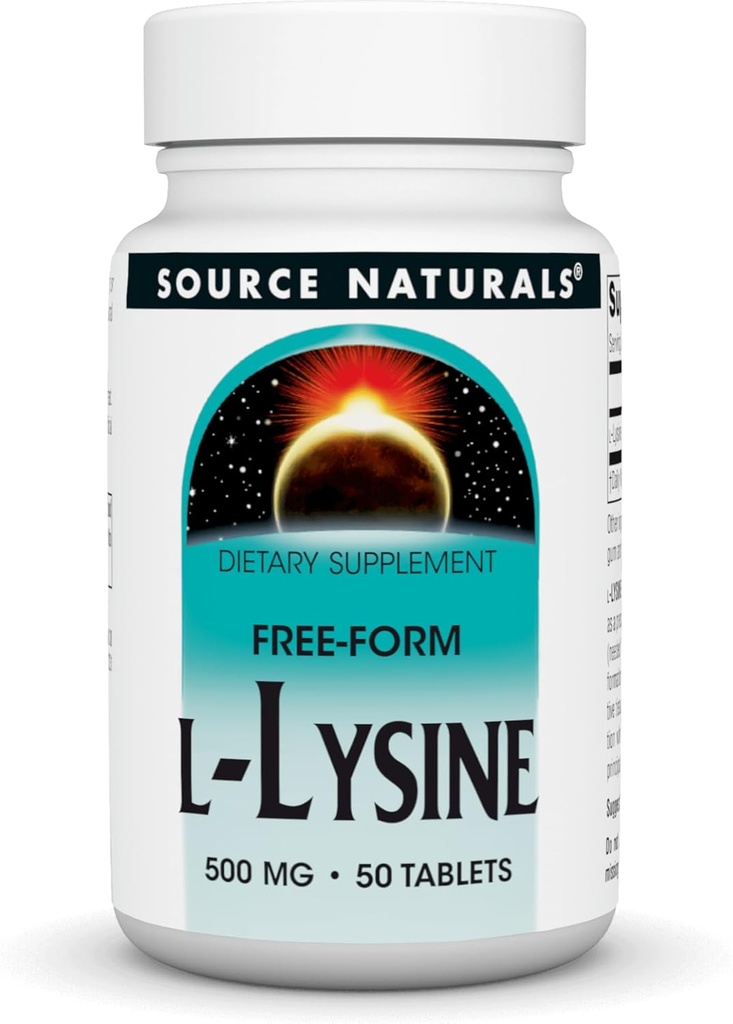 源のNaturals L-Lysineの自由な形態-アミノ酸の補足はエネルギー形成及びコラーゲン* - 500のmg- 50のタブレットを支えます