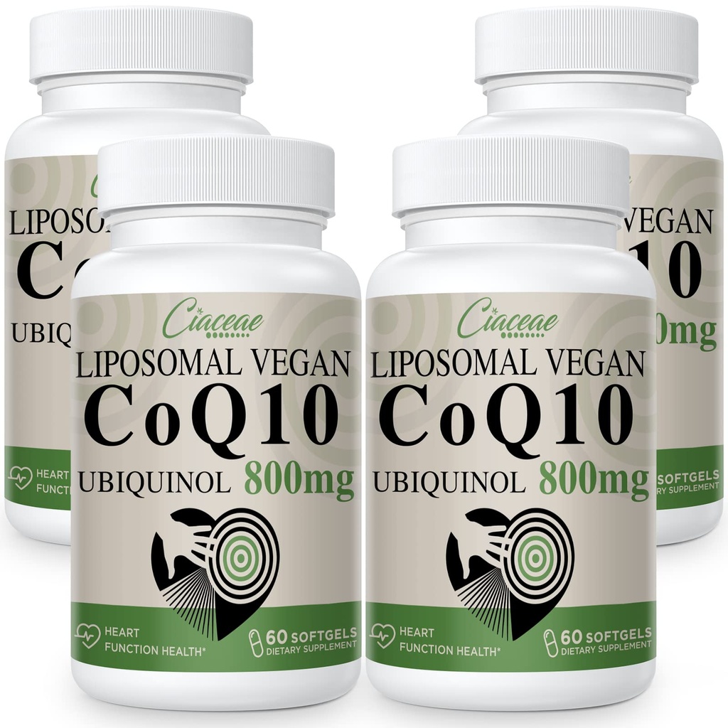 Liposomal CoQ10 800mg Ubiquinol Softgel、最高の吸収のUbiquinol Coenzyme Q10、酸化防止剤、中心機能及びエネルギー生産のためのUbiquinol CoQ10の補足、純粋なCoQ10 800mg、240のビーガンSoftgels