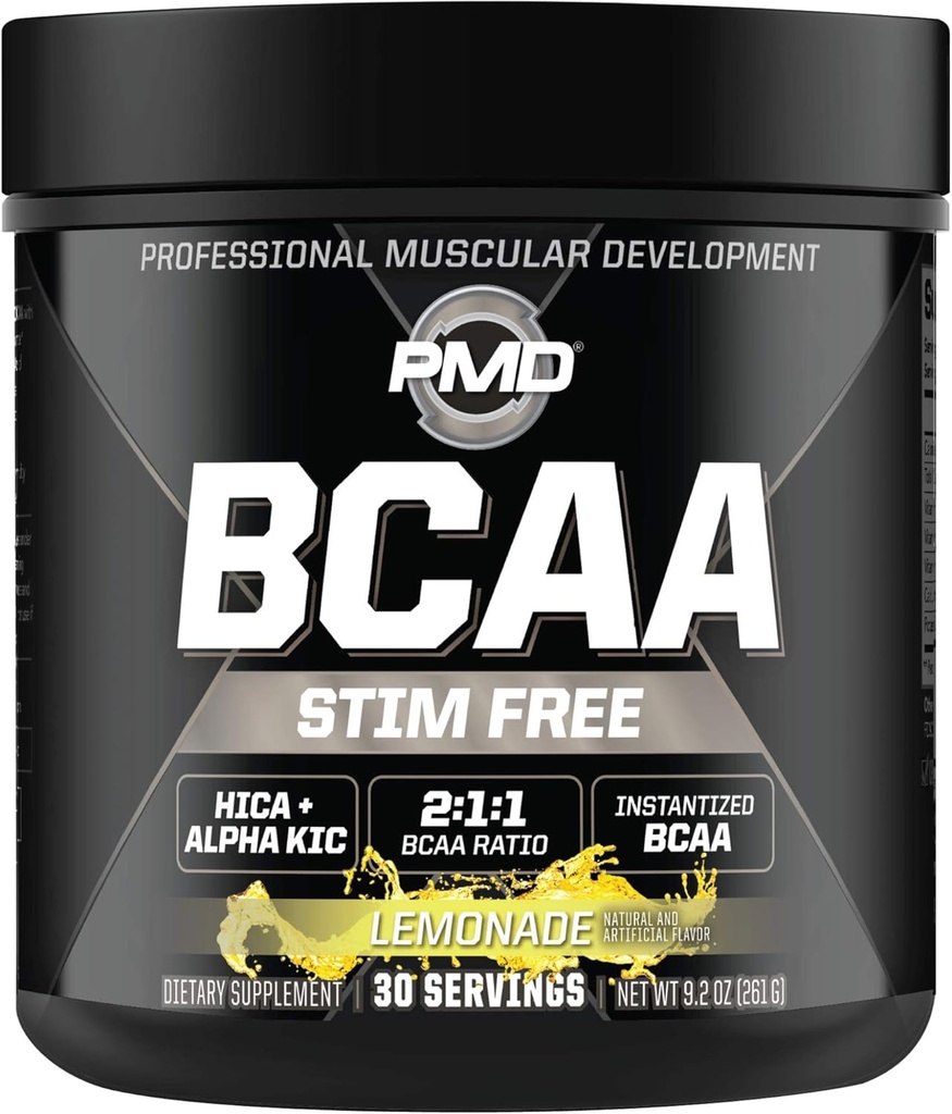 PMDスポーツBCAA Stim-Freeアミノ酸 - より良いワークアウト性能、強化された回復、毎日のエネルギー、筋肉ビルダー、および筋肉のスパーリング - BCAAパウダードリンクミックス - レモネード(30のサービング)