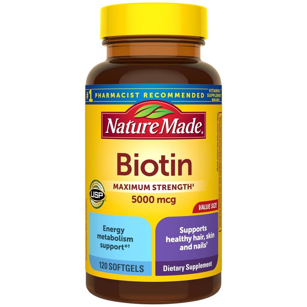 性質は最高の強さのBiotin 5000のmcgのSoftgels、Biotinの毛皮および釘のビタミンの食事療法の補足、120の計算をしました