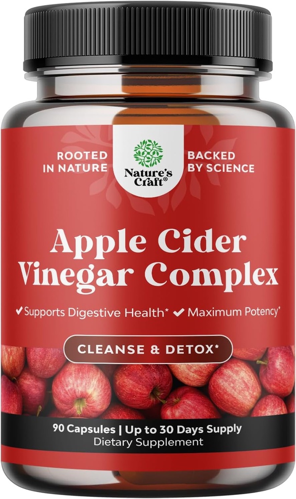 清潔なApple Cider Vinegarカプセル - ACVクレンジングとデトックスピルス for Gut and Digestive Health with Slimming Cayenne - 余分な強度 ACV カプセル for Gutクレンジングとフルボディデトックス (30 サービング)