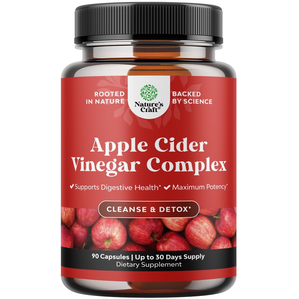 清潔なApple Cider Vinegarカプセル - ACVクレンジングとデトックスピルス for Gut and Digestive Health with Slimming Cayenne - 余分な強度 ACV カプセル for Gutクレンジングとフルボディデトックス (30 サービング)