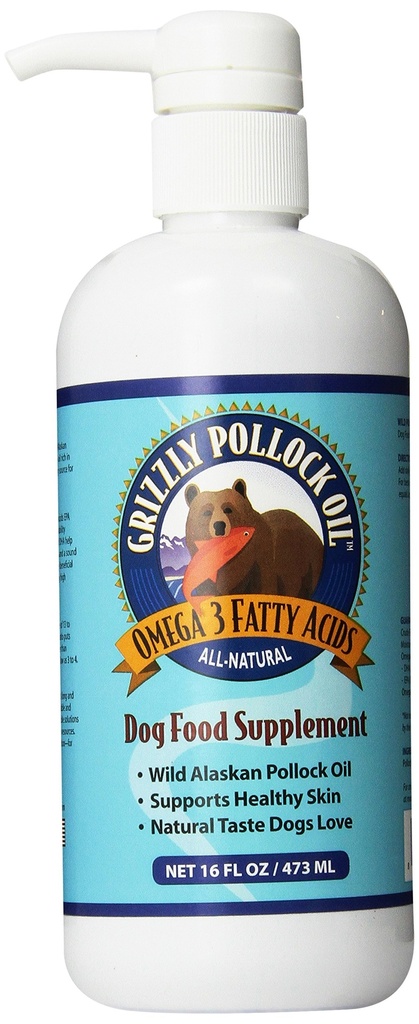 Grizzly Pollock オイル ドッグ フード サプリメント, 16 オーアンス