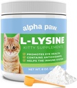 アルファPaw - ペットのための人間の等級 - 猫のLysineの補足 - 余分サービング5-10か月の供給-自然なLysine (8オンス/227グラム)