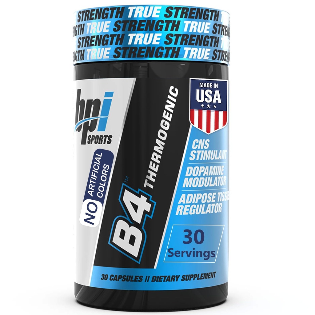 BPIスポーツB4 - 女性と男性のための余分な強度の自然な脂肪バーナー - Keto-Friendly脂肪バーナーカプセル、減量と食欲制御 -カフェイン、ナイアシン、ケルセチン、ヨヒンビン - 30サービング - 710mg