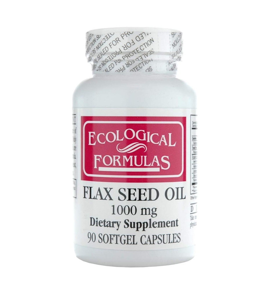 エコロジー式有機亜麻種子油1000 Mg、白、90カウント