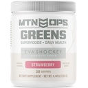 MTN OPS Greens Organic Greens Superfood Powder with Super Greens Antioxidants Digestive and Immune Support Strawberry Flavor 30 Servings