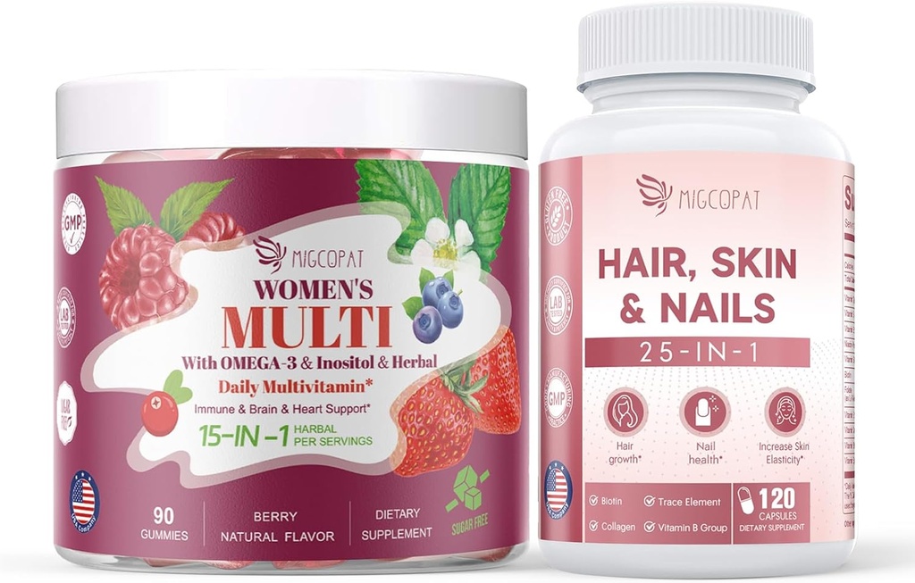 女性Multivitaminのグミー及び毛、皮及び釘の補足の束、頭脳及び中心サポート、ガット及び消化器、毛の成長、皮の健康、釘強さ
