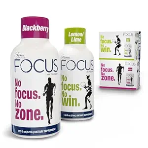 Focus Shots with Trilogine, Stay Sharp, Zero Sugar Energy Boost, Variety Pack, 24 Count (1.93 fl oz), Blackberry, Lemon Lime Flavors