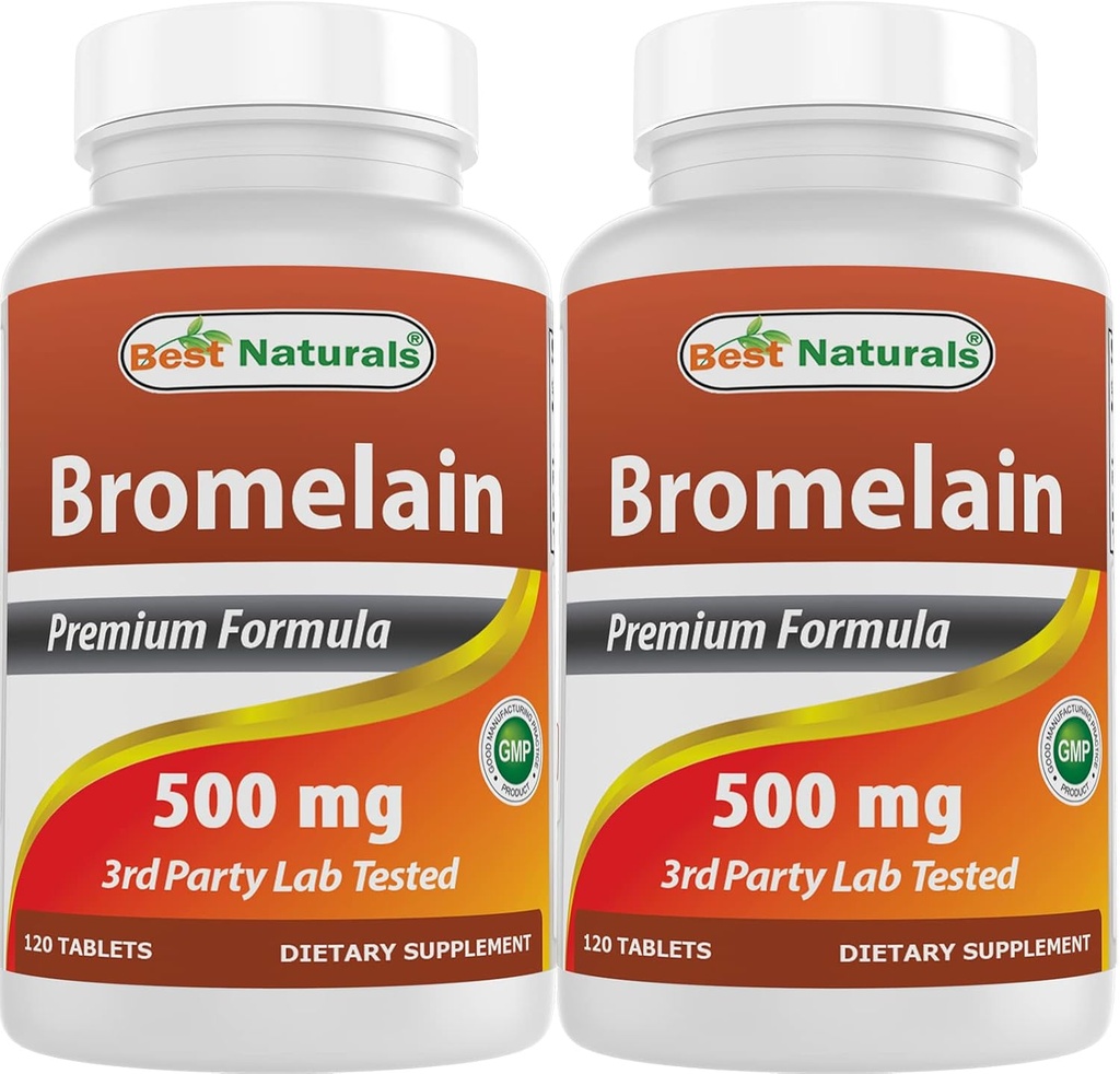 Best Naturals Bromelain 500mg 120 Tablets (120 Count (Pack of 2))