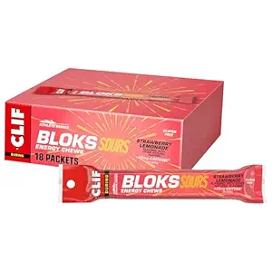 Clif Bloks Sours - カフェイン - エネルギー咀嚼 - Non-GMO - プラントベース - サイクリングとランニングのための高速燃料 - クイック炭水化物と電解物 - 2.12 oz。 (18 カウント)