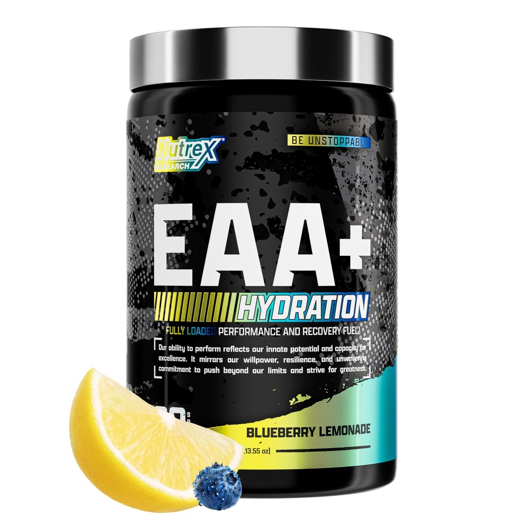 Nutrex Research EAA Hydration | EAAs + BCAAパウダー | 筋肉の回復・強度・筋肉の回復 | 8G エッセンシャルアミノ酸 + 電解液 | ブルーベリーLemonade 30サービング