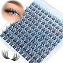 PHKERATA Natural Lash Clusters Wispy Eyelash Clusters, Eyelash Extensions C Curl Individual Lashes, Mix Length Natural Look Lashes with Thin Lash Band, 10-16mm, 110 pcs