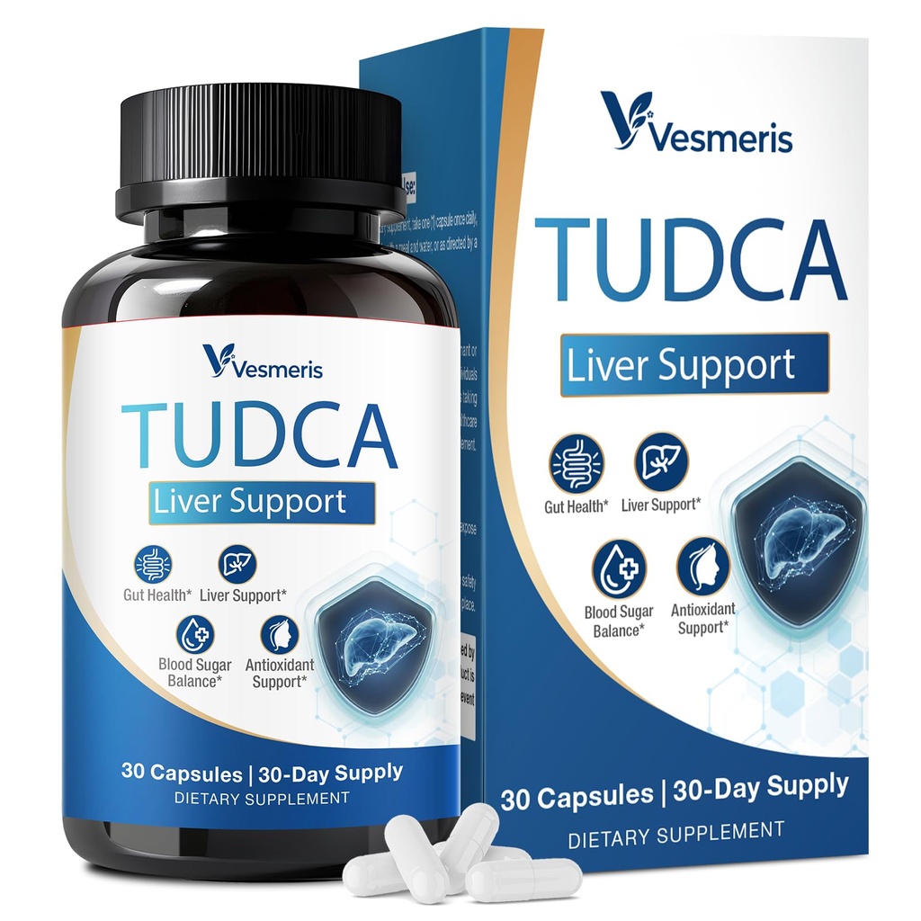 TUDCA 250mg Supplement, High Purity Tauroursodeoxycholic Acid Supplement - Clean Powerful Formula for Liver Health, Bile Flow, Gallbladder Support, and Digestive Health, Vegan, 30 Capsules